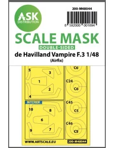 De Havilland Vampire F.3 double-sided painting mask for Airfix, 1/4...