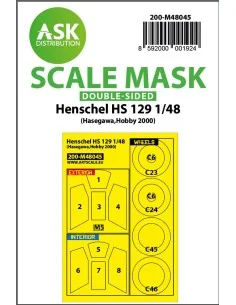 Henschel Hs 129 double-sided painting mask for Hasegawa / Hobby2000...