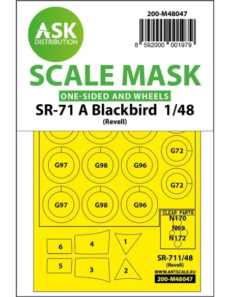 SR-71 A Blackbird one-sided mask for Revell, 1/48 - Art Scale Kit 2...