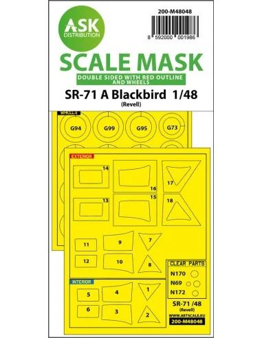 SR-71 A Blackbird double-sided incl red lines mask for Revell, 1/48...