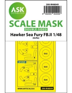 Hawker Sea Fury FB.11 double-sided mask for Airfix, 1/48 - Art Scal...