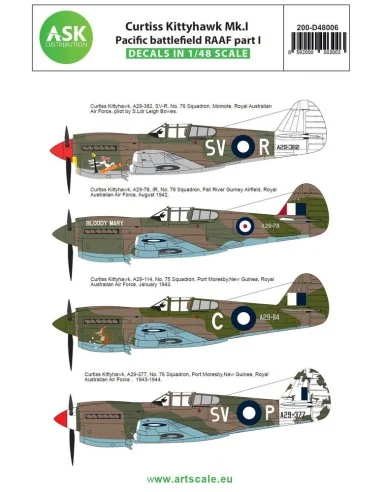 Curtiss Kittyhawk Mk.I Pacific battlefield RAAF part I, 1/48 - Art ...