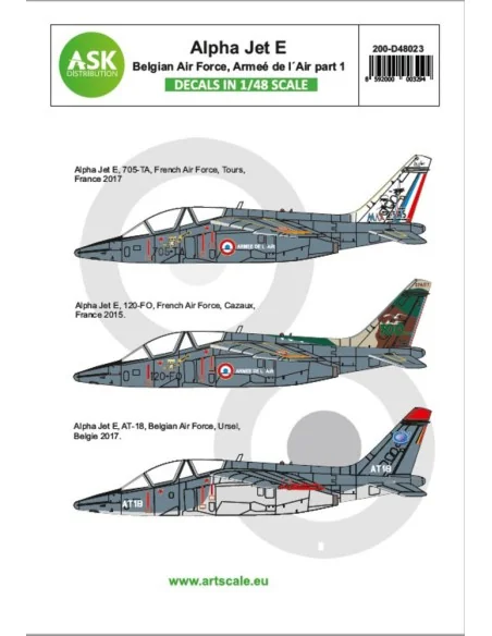 Alpha Jet E Belgian AF and Armeé de l´Air, 1/48 - Art Scale Kit 200...