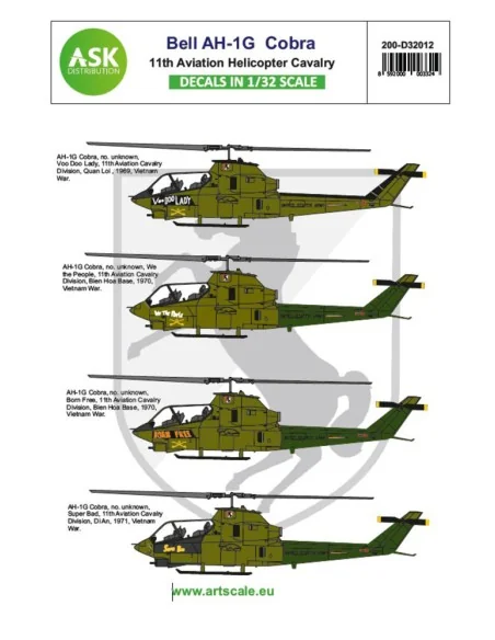 Bell AH-1G Cobra 11th Aviation Helicopter Cavalry, 1/32 - Art Scale...