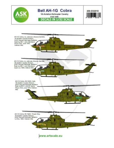 Bell AH-1G Cobra 1th Aviation Helicopter Cavalry D/227 AHB, 1/32 - ...