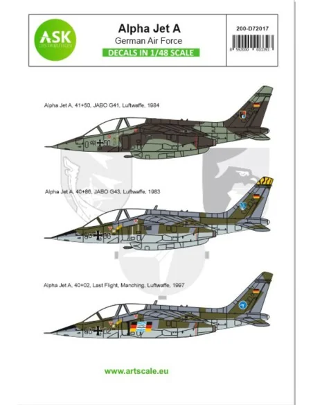 Alpha Jet A Bundeswehr, German Air Force, 1/72 - Art Scale Kit 200-...