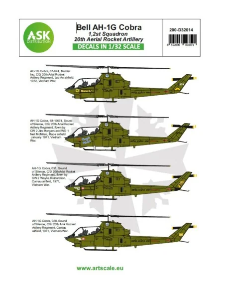 Bell AH-1G Cobra 20th Aerial Rocket artilery part 1, 1/32 - Art Sca...