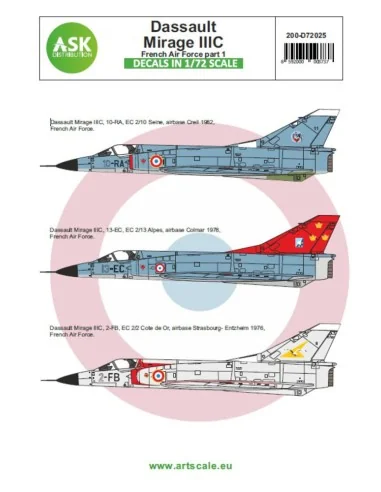 Mirage IIIC French Air Force part 1, 1/72 - Art Scale Kit 200-D72025