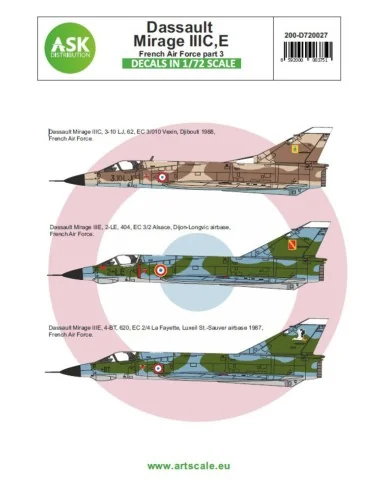 Mirage IIIC/E French Air Force part 3, 1/72 - Art Scale Kit 200-D72027