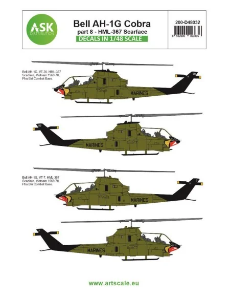 Bell AH-1G Cobra part 8 - HML367 Scarface, 1/48 - Art Scale Kit 200...