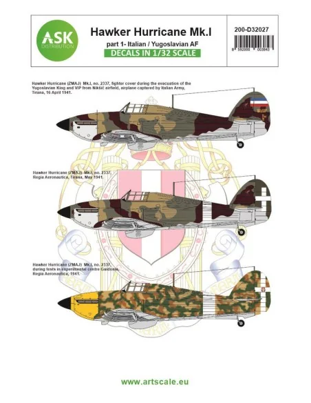 Hawker Hurricane Mk.I part 1 - Italian AF and Jugoslavia AF, 1/32 -...