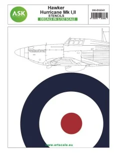 Hawker Hurricane Mk.I, Mk.II - stencils, 1/32 - Art Scale Kit 200-D...