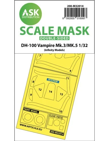 DH-100 Vampire Mk.3 / Mk.5 double-sided express masks for Infinity,...