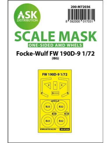 Focke-Wulf Fw 190D-9 one-sided painting mask for IBG, 1/72 - Art Sc...