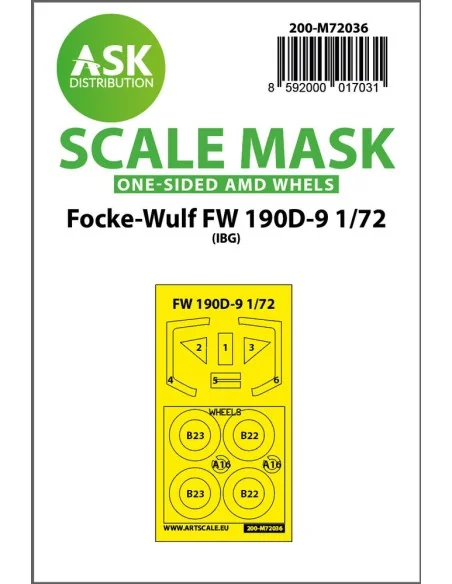 Focke-Wulf Fw 190D-9 one-sided painting mask for IBG, 1/72 - Art Sc...