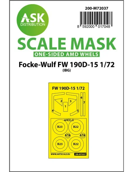 Focke-Wulf Fw 190D-15 one-sided painting mask for IBG, 1/72 - Art S...
