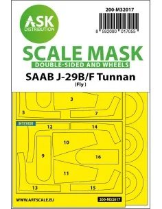 SAAB J-29B/F double-sided express masks for Fly, 1/32 - Art Scale K...