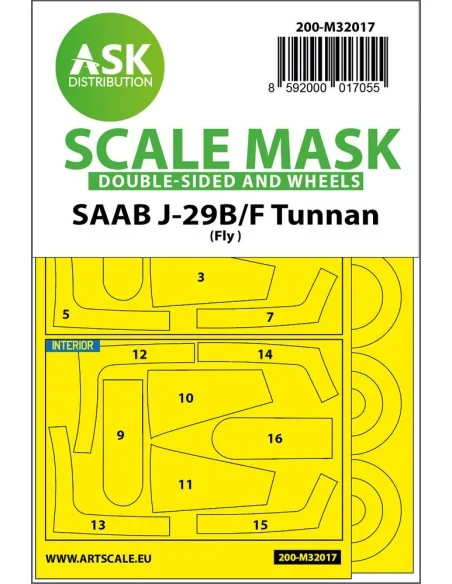 SAAB J-29B/F double-sided express masks for Fly, 1/32 - Art Scale K...