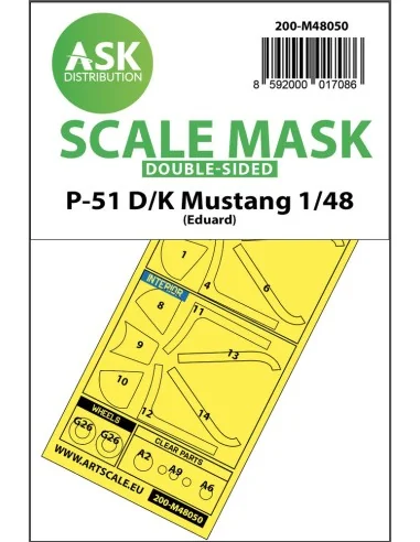 P-51D/K Mustang double-sided mask for Eduard, 1/48 - Art Scale Kit ...
