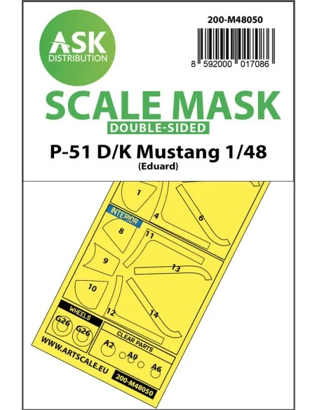 P-51D/K Mustang double-sided mask for Eduard, 1/48 - Art Scale Kit ...