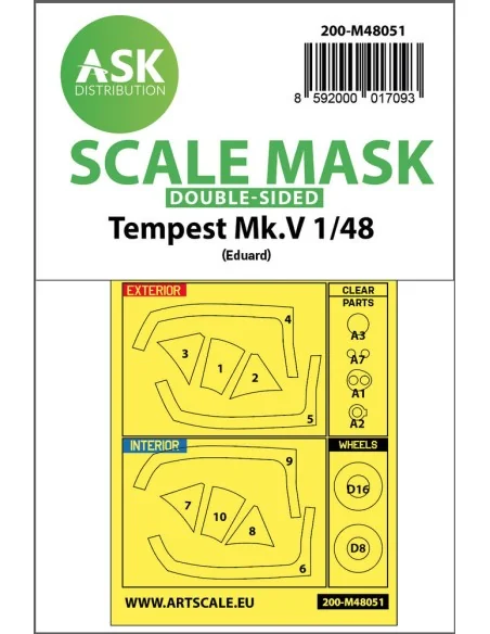 Tempest Mk.V double-sided express mask for Eduard, 1/48 - Art Scale...