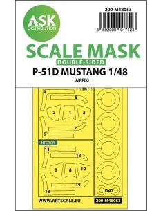 P-51D Mustang double-sided mask for Airfix, 1/48 - Art Scale Kit 20...