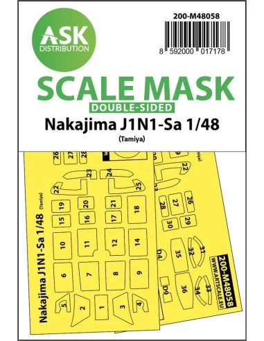 Nakajima J1N1-Sa double-sided express mask for Tamiya, 1/48 - Art S...