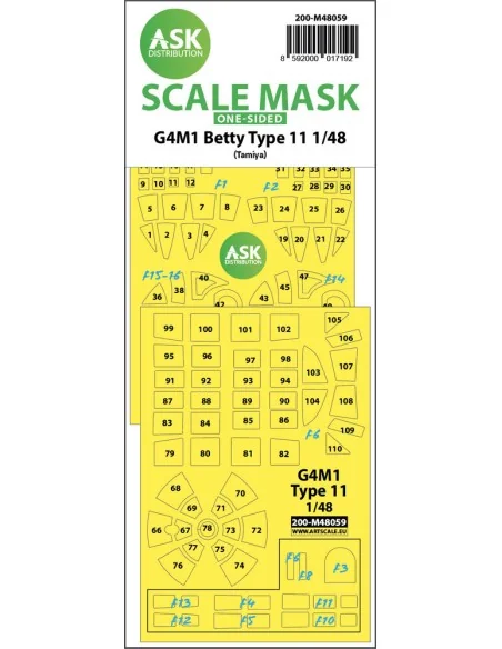 G4M1 Betty Type 11 one-sided express mask for Tamiya, 1/48 - Art Sc...