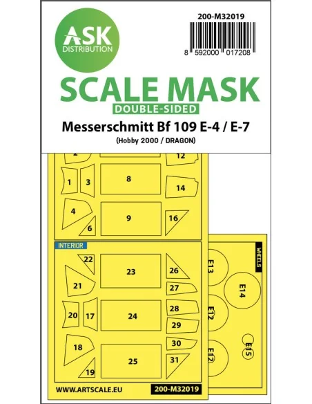 Messerschmitt Bf 109E-4 & E-7 double-sided express masks for Hobby2...