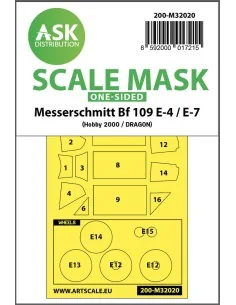 Messerschmitt Bf 109E-4 & E-7 one-sided express masks for Hobby2000...