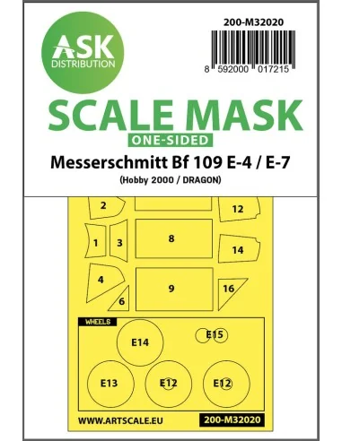 Messerschmitt Bf 109E-4 & E-7 one-sided express masks for Hobby2000...
