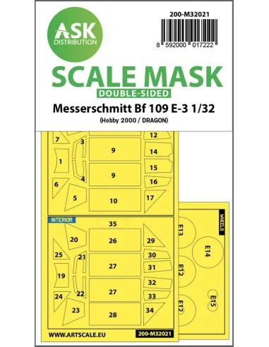 Messerschmitt Bf 109E-3 double-sided express masks for Hobby2000 / ...