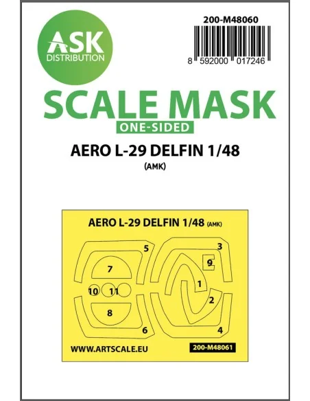 AERO L-29 DELFIN one-sided express mask for AMK, 1/48 - Art Scale K...