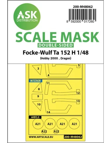 Focke-Wulf Ta 152 H double-sided express mask for Hobby2000 / Drago...