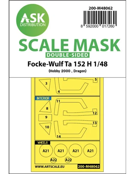 Focke-Wulf Ta 152 H double-sided express mask for Hobby2000 / Drago...