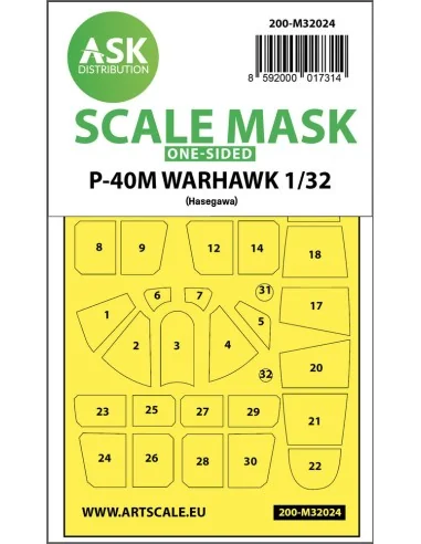 P-40M Warhawk one-sided express masks for Hasegawa, 1/32 - Art Scal...