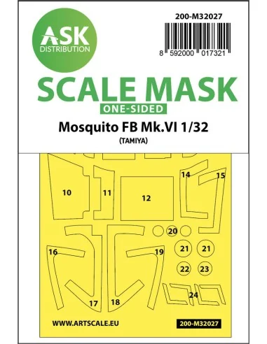 Mosquito FB Mk.VI one-sided express masks for Tamiya, 1/32 - Art Sc...
