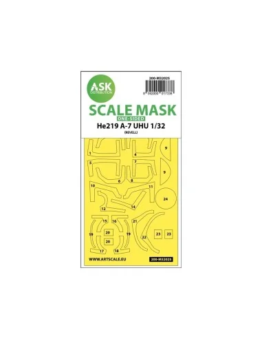 Heinkel He 2019A-7 UHU one-sided express masks for Revell, 1/32 - A...
