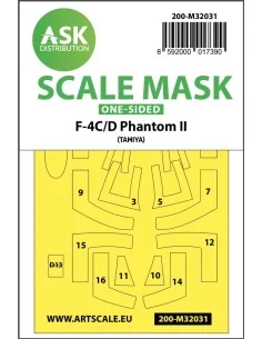 F-4C/D Phantom one-sided mask for Tamiya, 1/32 - Art Scale Kit 200-...