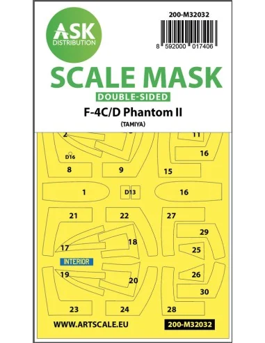F-4C/D Phantom double-sided mask for Tamiya, 1/32 - Art Scale Kit 2...