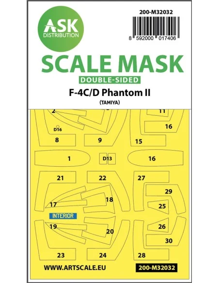 F-4C/D Phantom double-sided mask for Tamiya, 1/32 - Art Scale Kit 2...