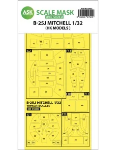 B-25J Mitchell one-sided mask for HK Models, 1/32 - Art Scale Kit 2...