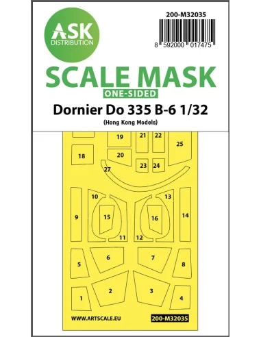 Dornier Do 335B-6 one-sided mask for HK Models, 1/32 - Art Scale Ki...