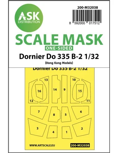 Dornier Do 335B-2 one-sided mask for HK Models, 1/32 - Art Scale Ki...