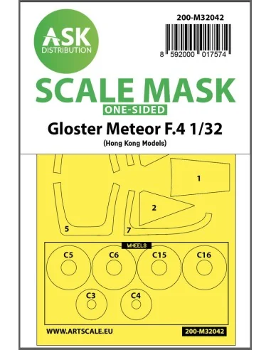 Gloster Meteor F.4 one-sided mask for HK Models, 1/32 - Art Scale K...