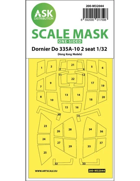 Dornier Do 335A-10 two seater one-sided mask for HK Models, 1/32 - ...