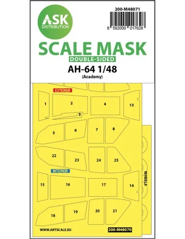 AH-64 double-sided mask for Academy, 1/48 - Art Scale Kit 200-M48071