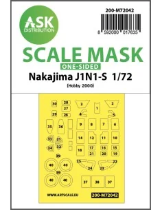 Nakajima J1N1-S one-sided painting mask for Hobby2000 / Fujimi, 1/7...
