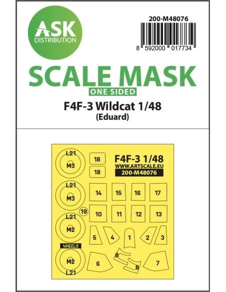 F4F-3 Wildcat one-sided express mask for Eduard, 1/48 - Art Scale K...