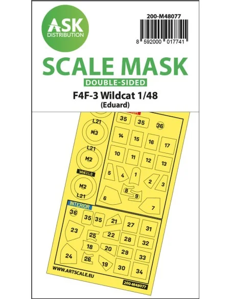 F4F-3 Wildcat double-sided express mask for Eduard, 1/48 - Art Scal...